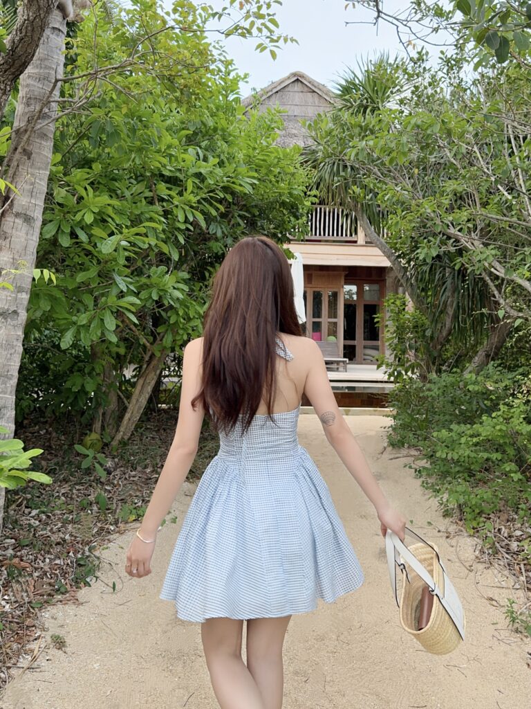 Evie Dress - Tiny Gingham in Blue - Image 4