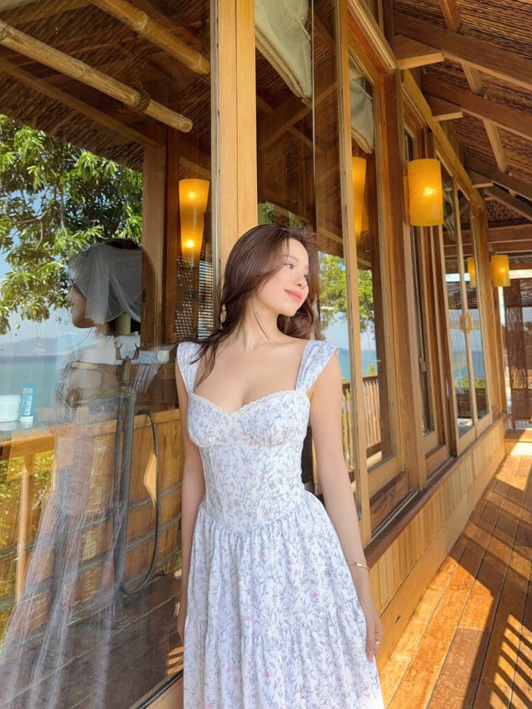 Lily Dress - Powder Blue Floral - Image 3