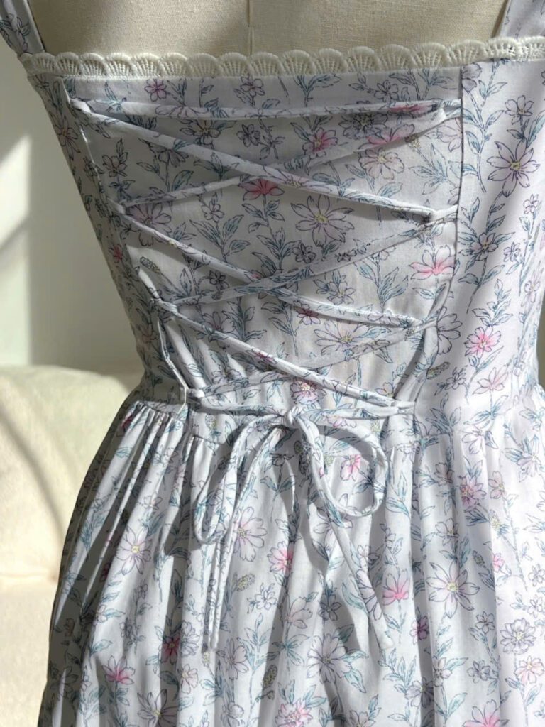 Lily Dress - Powder Blue Floral - Image 11
