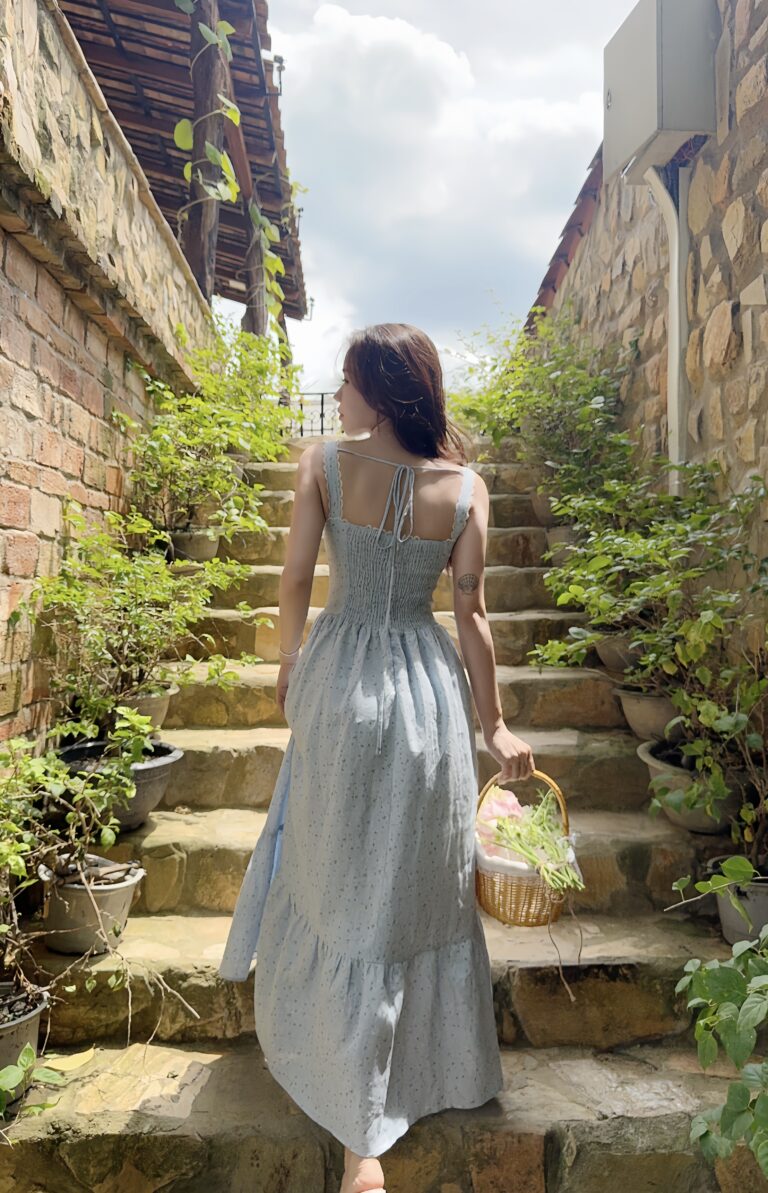 Julliette Dress - Blue With Yellow Floral - Image 5