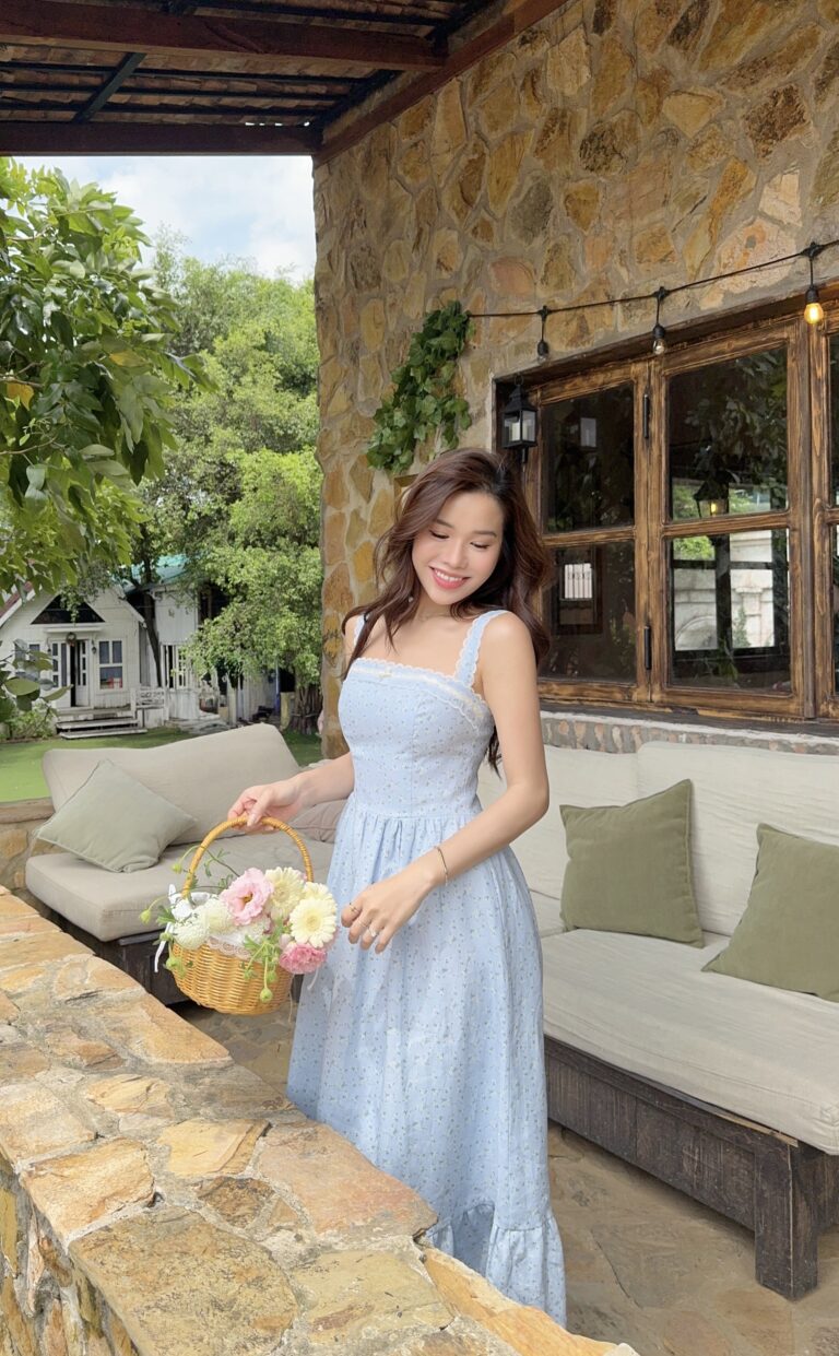 Julliette Dress - Blue With Yellow Floral