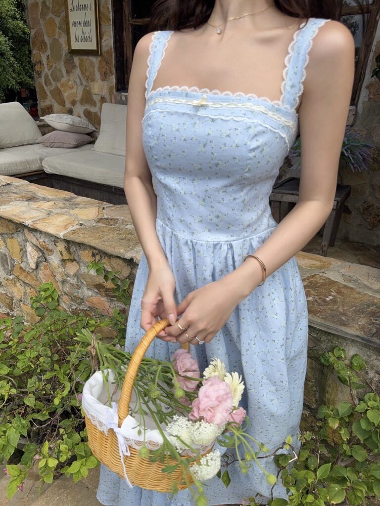 Julliette Dress - Blue With Yellow Floral - Image 6