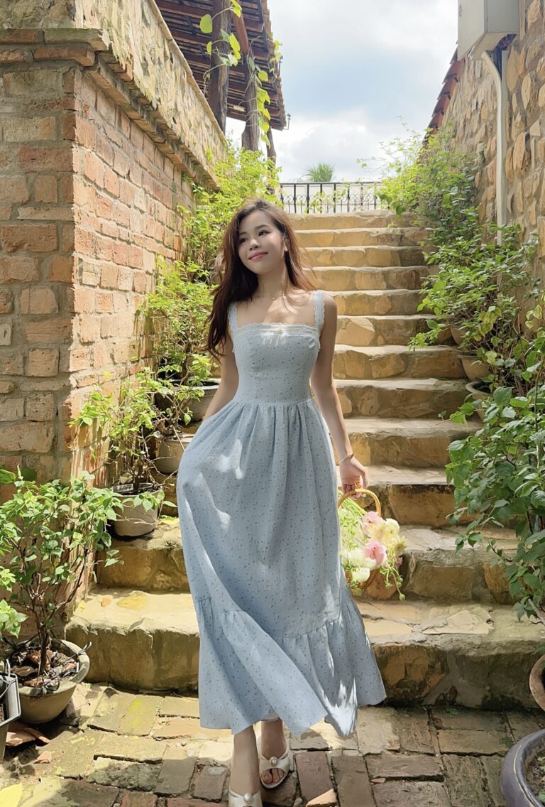 Julliette Dress - Blue With Yellow Floral - Image 3