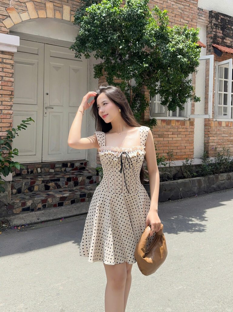 Amoura Dress - Polka Dot Beige - Image 3