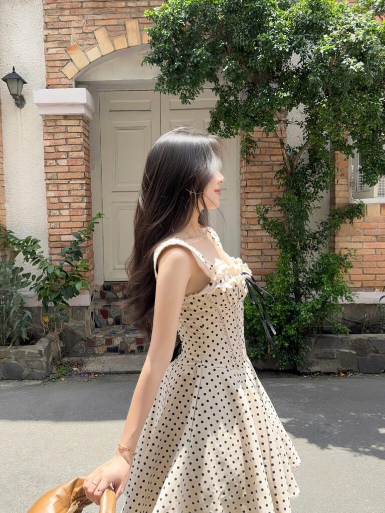 Amoura Dress - Polka Dot Beige - Image 4