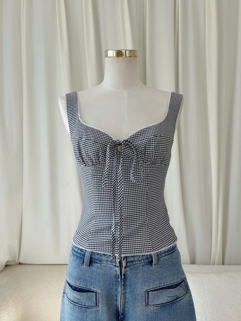 Lila Top - Black Gingham