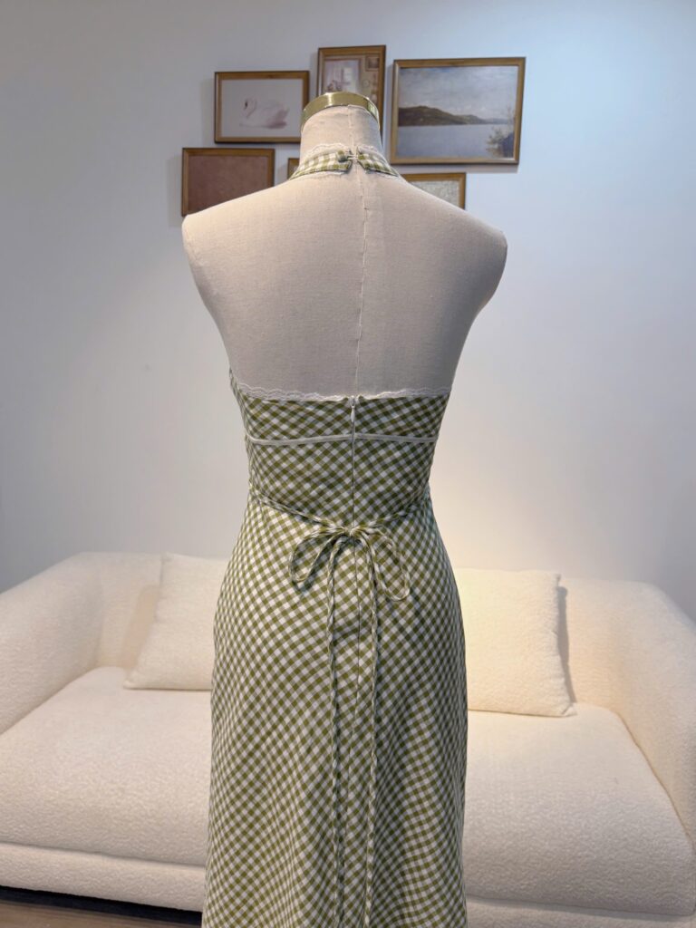 Endie Dress - Olive Gingham - Image 8