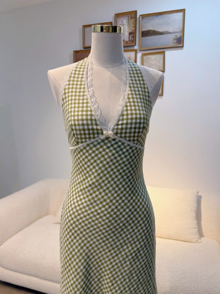 Endie Dress - Olive Gingham - Image 6