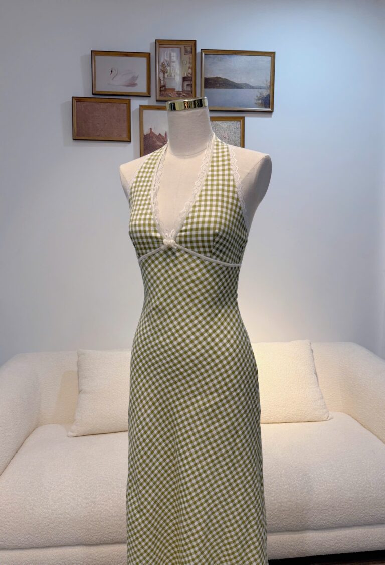 Endie Dress - Olive Gingham - Image 7