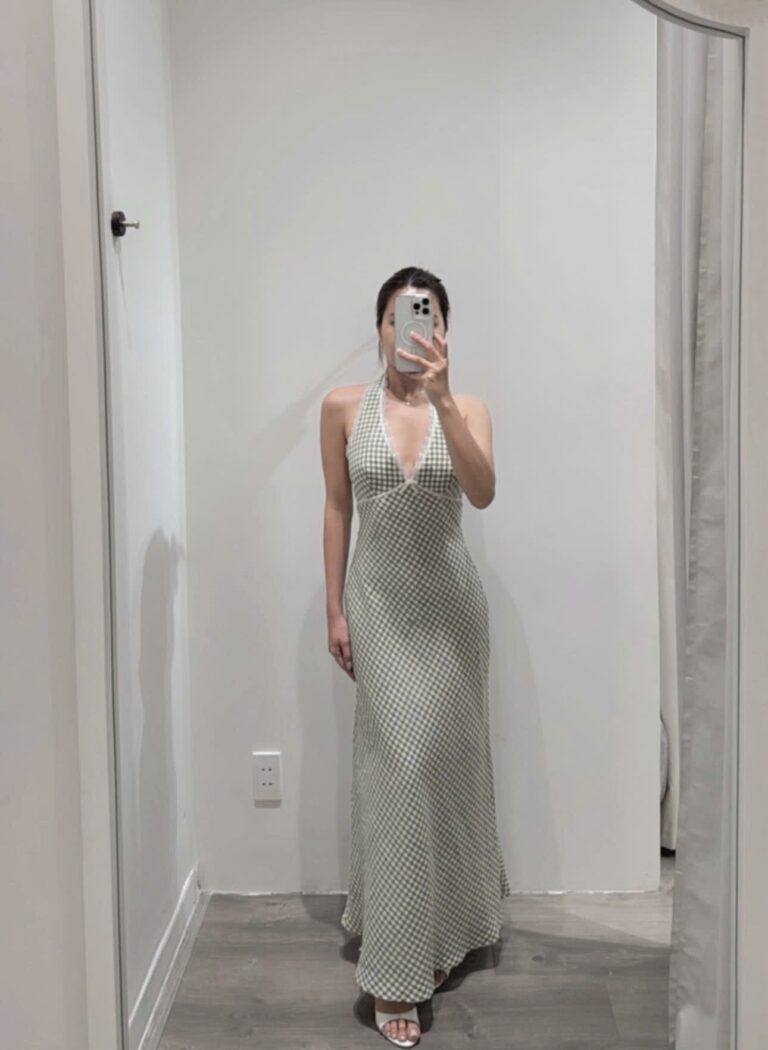 Endie Dress - Olive Gingham