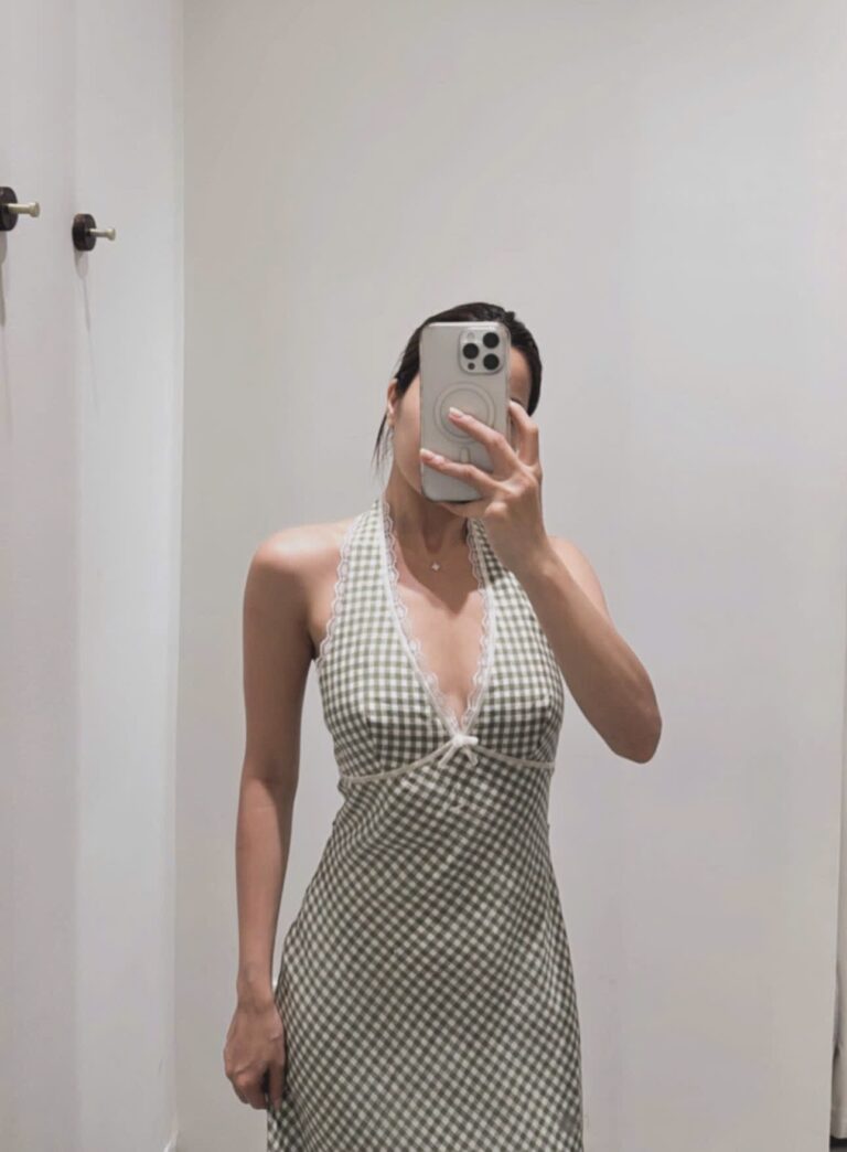 Endie Dress - Olive Gingham - Image 3