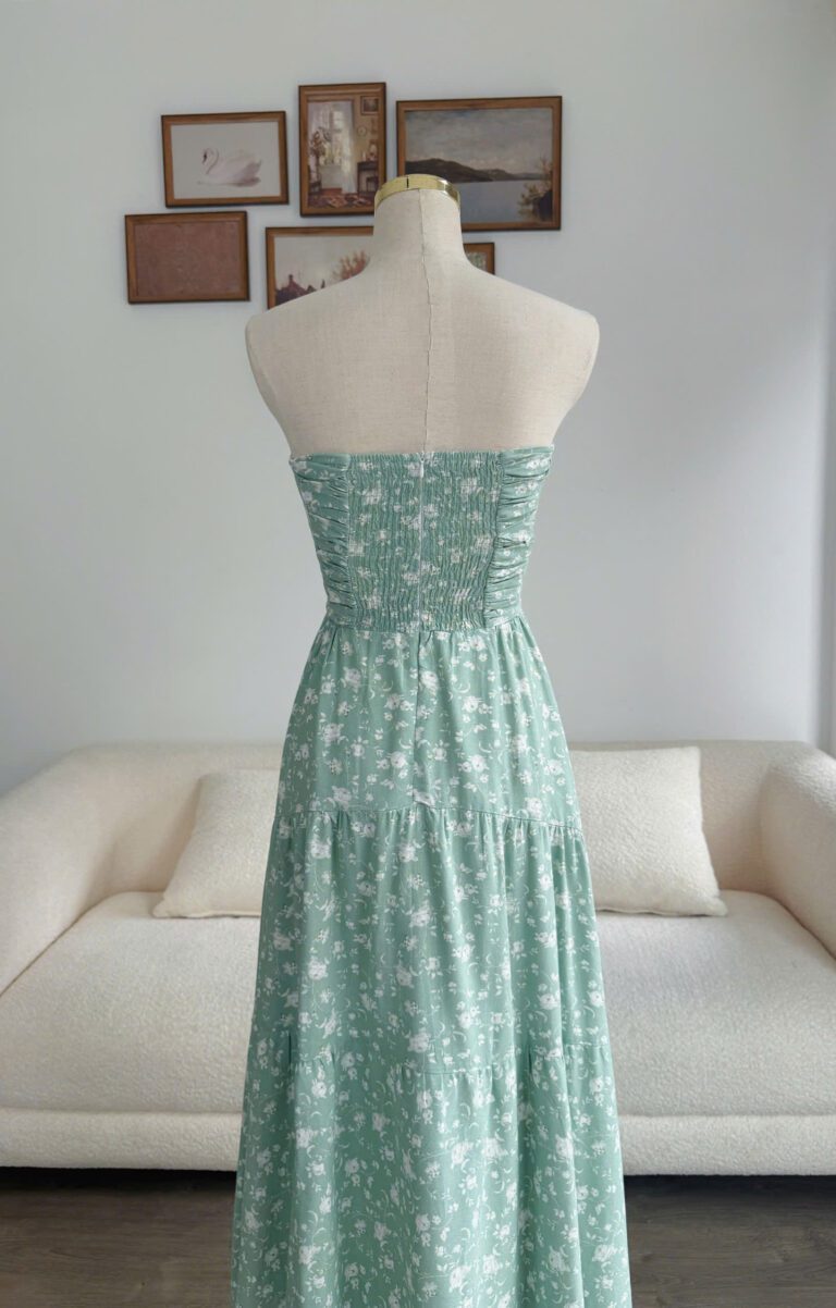 Emily Dress - Green Floral - Image 4