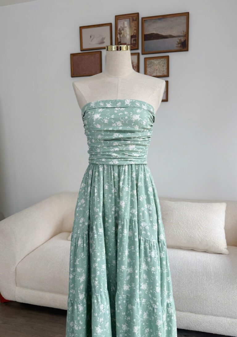 Emily Dress - Green Floral - Image 2