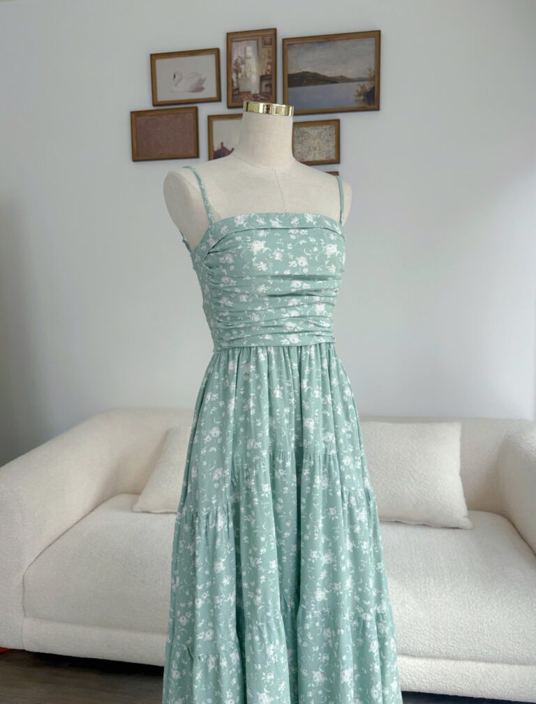 Emily Dress - Green Floral - Image 3
