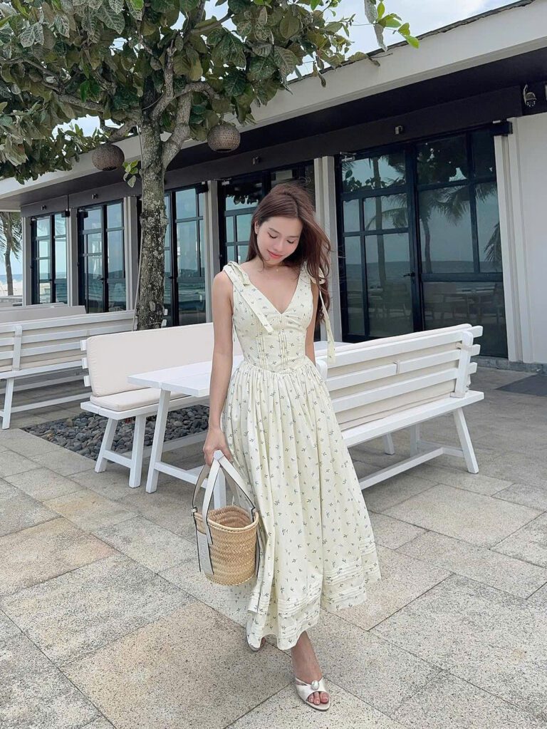 Evanie Dress - White Floral - Image 4