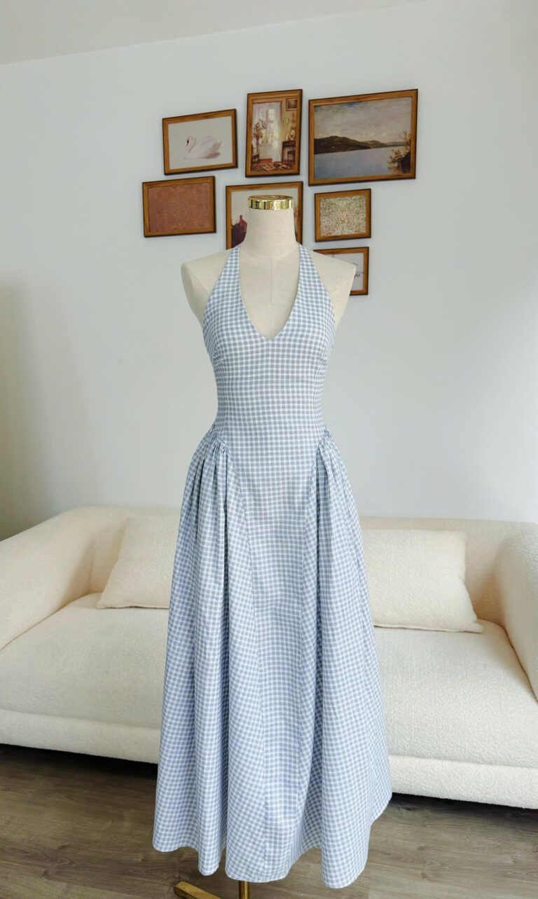 Karolin Dress -  Grey Gingham