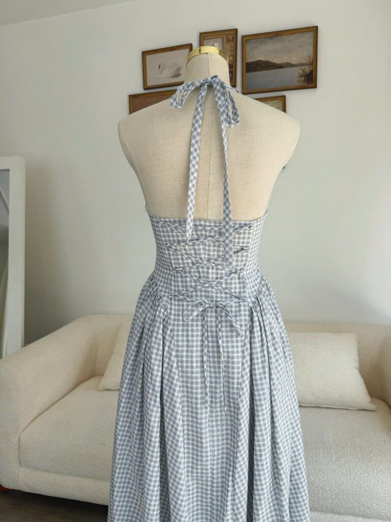 Karolin Dress -  Grey Gingham - Image 4