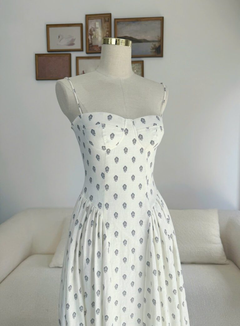 Angela Dress - White With Black Floral - Image 3