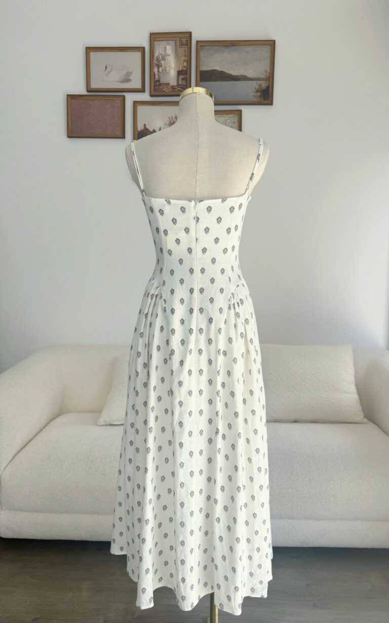Angela Dress - White With Black Floral - Image 4