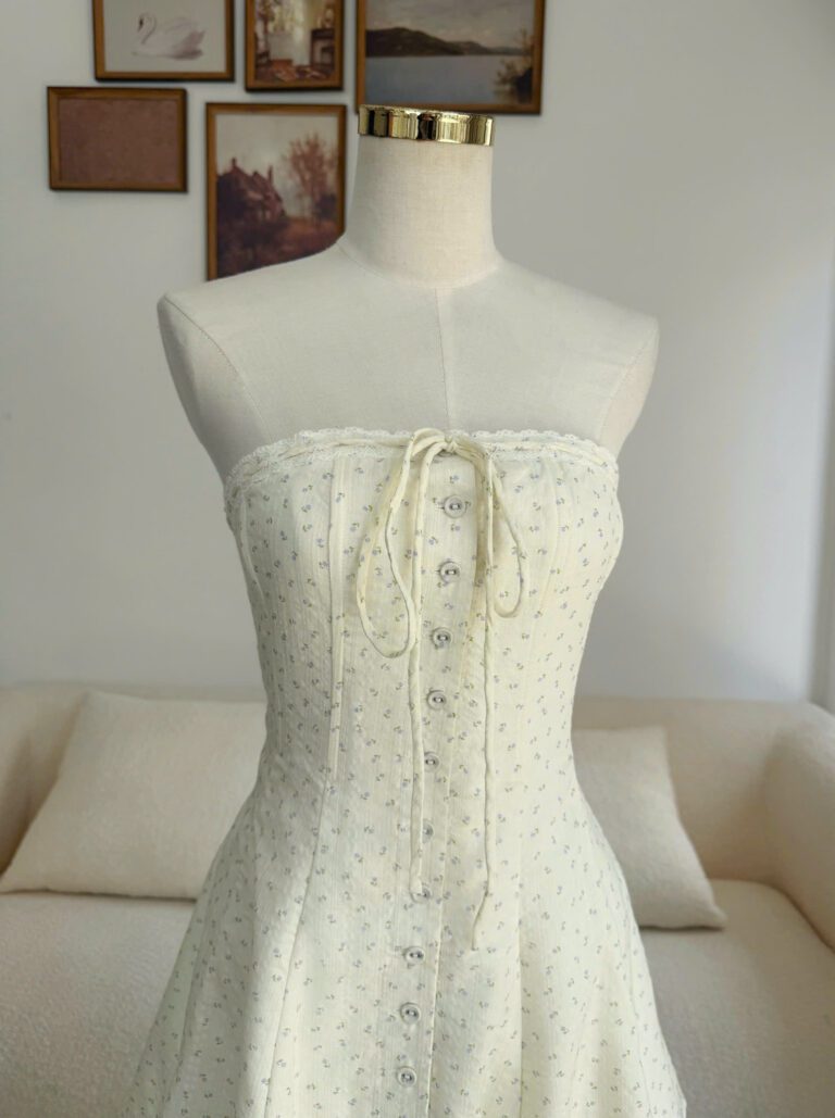 Daisy Dress - White Purple Floral - Image 3