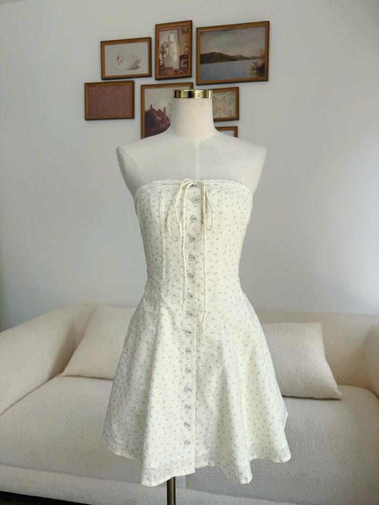 Daisy Dress - White Purple Floral