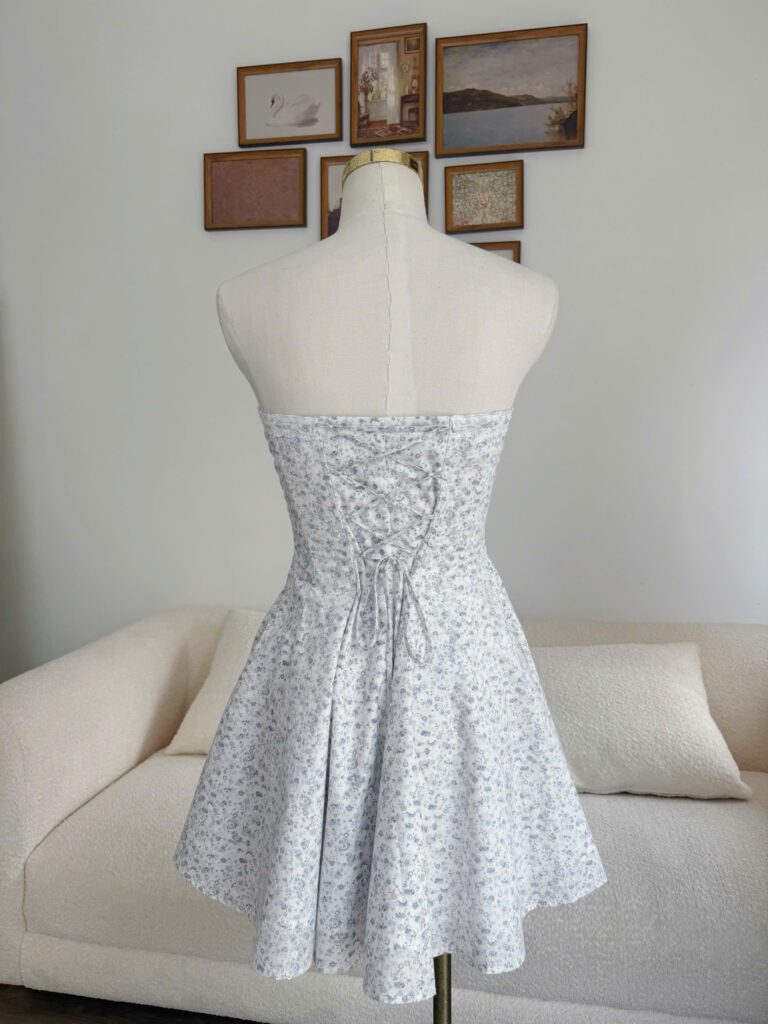 Daisy Dress - White Grey Floral - Image 4