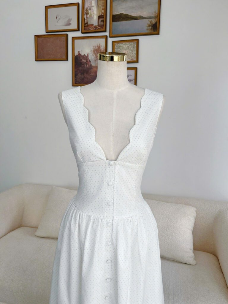 Gloria Dress - Grey Polka Dot - Image 3