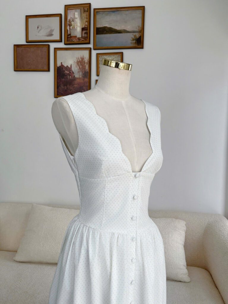 Gloria Dress - Grey Polka Dot - Image 4