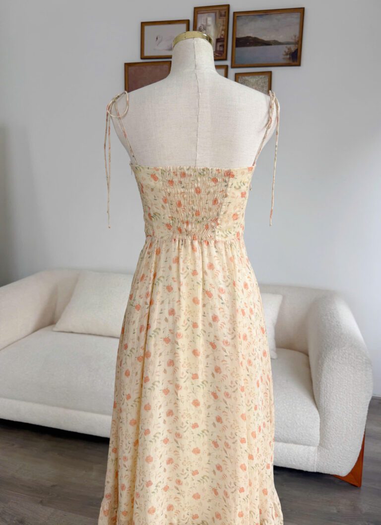 Merlisa Dress - Cream Orange Floral - Image 5