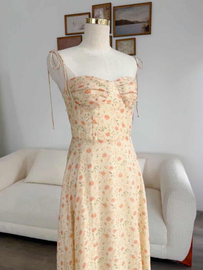 Merlisa Dress - Cream Orange Floral - Image 4