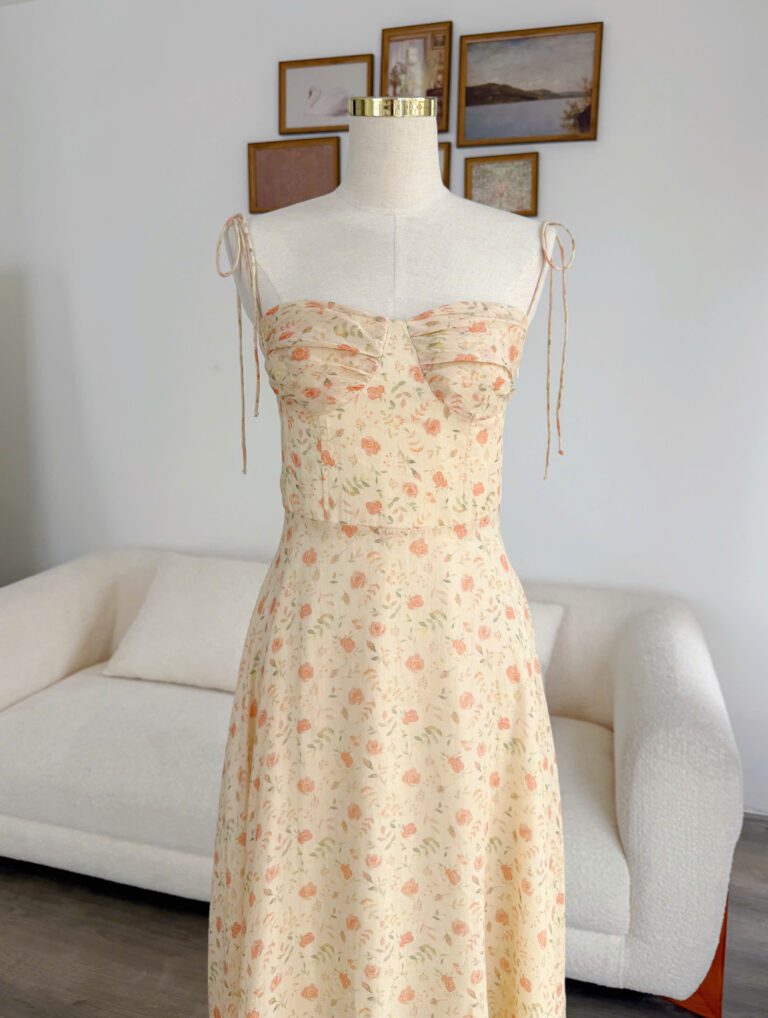 Merlisa Dress - Cream Orange Floral - Image 3