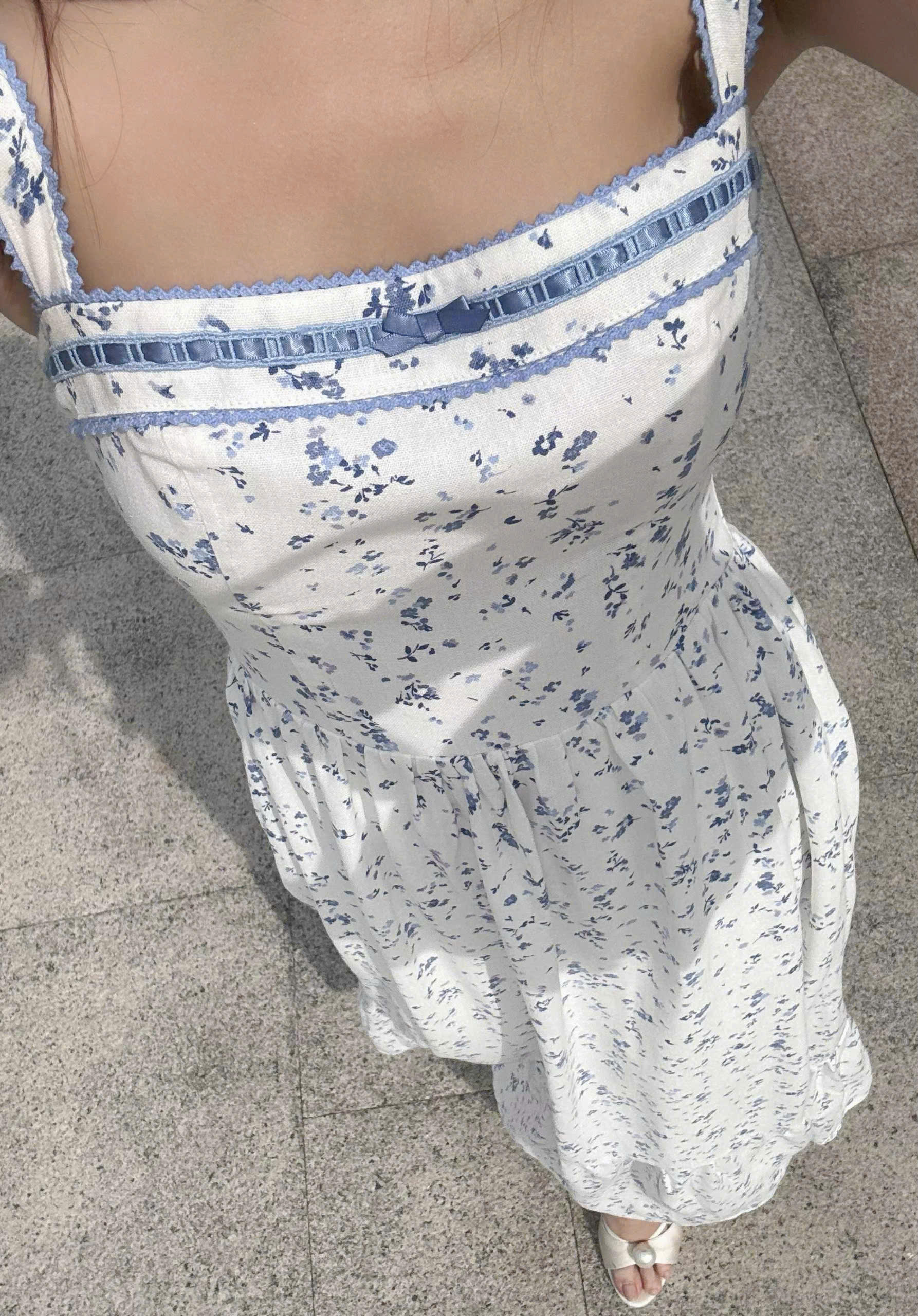 Julliette Dress - White Navy Floral - Image 5