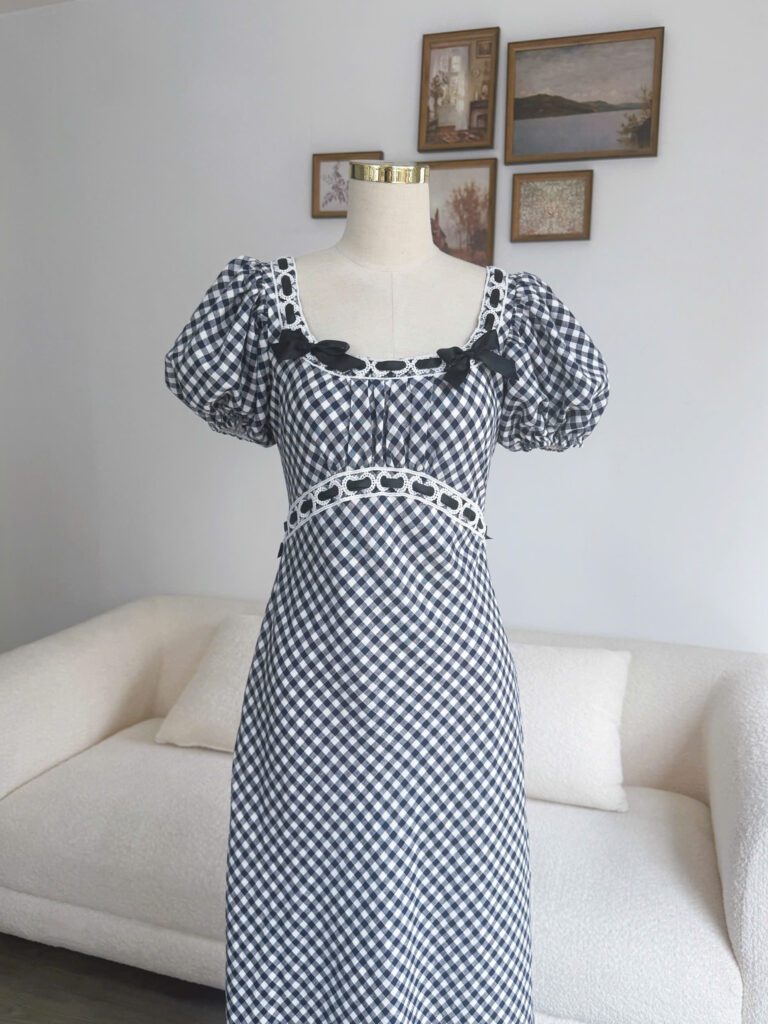 Fiona Dress - Navy Gingham