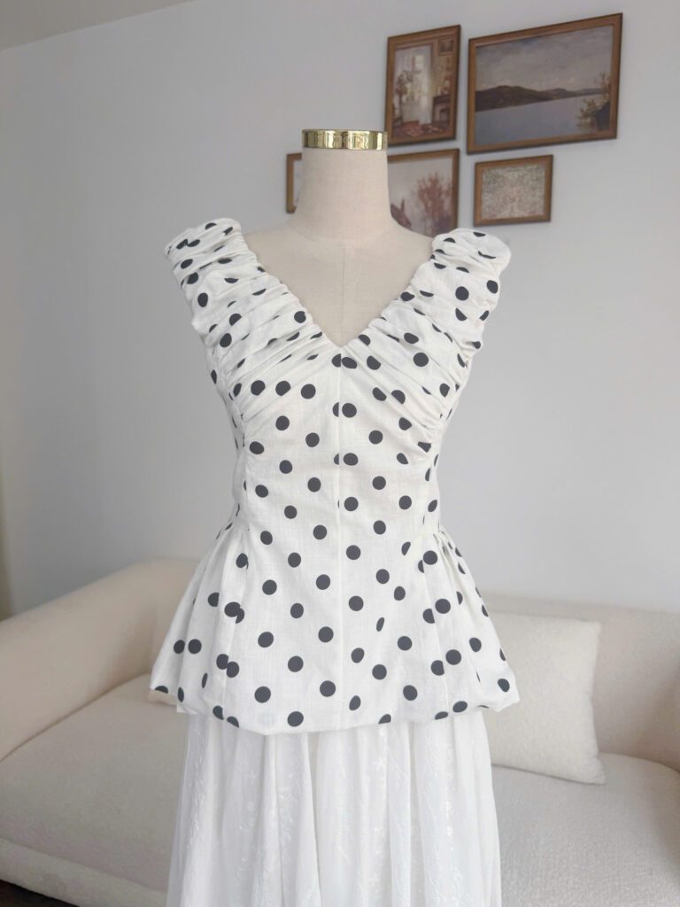 Miri Top - White Polka