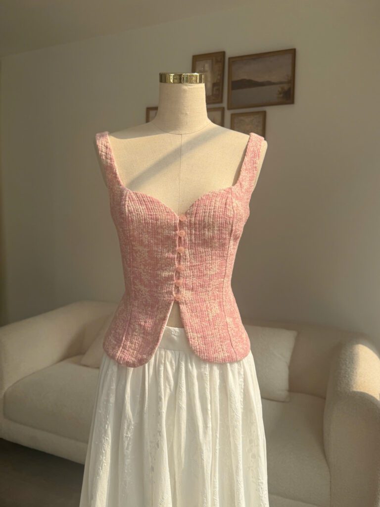 Sora Top - Pink Tweed